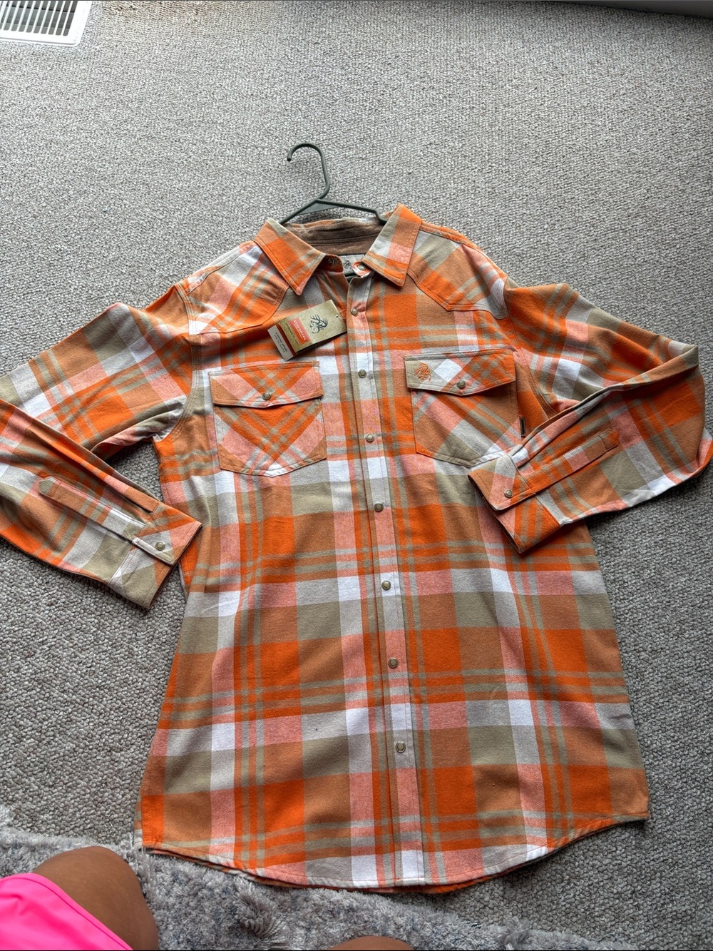 Legendary Whitetails Orange Plaid Flannel Shirt Jacket